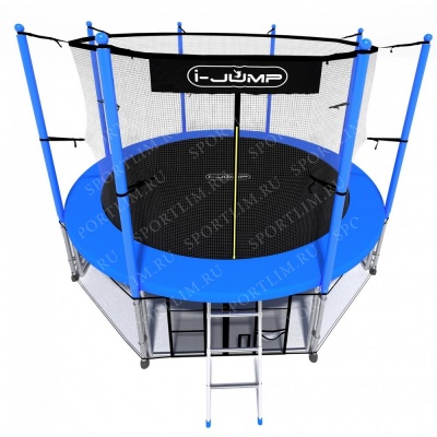 Батут i-JUMP Elegant 10ft 3,06м с нижней сетью и лестницей (blue)