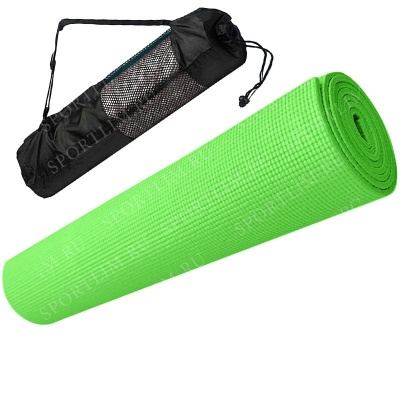 Коврик для йоги ПВХ 173х61х0,4 см (зеленый) с чехлом E29257